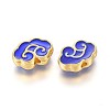 Golden Plated Alloy Enamel Beads ENAM-L024-O01-G-2