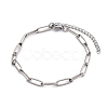 Tarnish Resistant 304 Stainless Steel Paperclip Chain Bracelet for Men Women BJEW-E031-03P-06-4