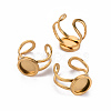 201 Stainless Steel Cuff Ring Findings STAS-S080-040A-G-6
