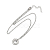 304 Stainless Steel Crystal Rhinestone Hexagon Pendant Necklaces for Women NJEW-F339-04P-2