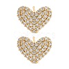 Rack Plating Heart Brass Stud Earrings EJEW-N055-41G-RS-1