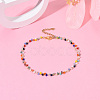 Glass Beaded Multi-strand Anklets AJEW-AN00428-5