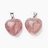 Natural Strawberry Quartz Pendants X-G-I311-A23-2
