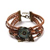 PU Leather Multi-strand Bracelet MAND-PW0001-40B-1