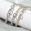 Two Tone Brass Twisted Figaro Chain Necklaces KK-C251-32GP-2