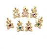 Brass Micro Pave Cubic Zirconia Pendants KK-K258-24-RS-1