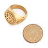 Round with Star 304 Stainless Steel Signet Rings for Unisex RJEW-Z076-07G-01-5