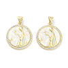 Brass Micro Pave Clear Cubic Zirconia Pendants KK-L213-010G-06-1