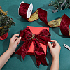 10 Yards Single Face Velvet Wired Ribbon OCOR-WH0091-08B-3