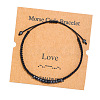 Love Synthetic Non-magnetic Hematite & Wood Beads Morse Code Bracelets WGB6EC0-05-1