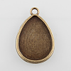 Flat Teardrop Alloy Pendant Cabochon Settings X-PALLOY-N0088-01AB-NF-1