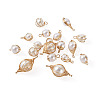 24Pcs 6 Style ABS Plastic Imitation Pearl Wire Wrapped Pendants KK-SW0001-07-3
