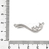 Brass Micro Pave Clear Cubic Zirconia Connector Charms CU-CBA3569-04P-D-3
