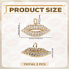 2Pcs Brass Micro Pave Grade AAA Cubic Zirconia Charms ZIRC-LP0001-22-2