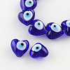 Heart Evil Eye Lampwork Bead Strands X-LAMP-R119-01-1