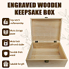 Rectangle Wooden Memory Keepsake Boxes with Lids CON-WH0101-003-4