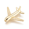Brass Micro Pave Cubic Zirconia Airliner Beads X-ZIRC-L078-005G-NR-1