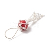 Natural Wood Bead Tassel Pendant Decoraiton HJEW-JM00953-3