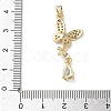 Brass Micro Pave Clear Cubic Zirconia Pendants KK-A299-10G-3
