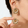 Flower Iron Stud Earrings WG30024-03-2