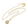 Christmas Snowflake Brass Micro Pave Cubic Zirconia Pendants Necklaces NJEW-L468-01G-A01-4