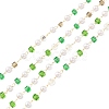 Faceted Cube Glass & ABS Plastic Imitation Pearl Beaded Chains CHS-G026-02KCG-01-1-1