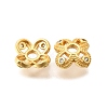 Brass Micro Pave Clear Cubic Zirconia Bead Caps KK-G600-20G-2