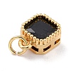 Real 18K Gold Plated Brass Inlaid Cubic Zirconia Charms ZIRC-L100-073G-03-4