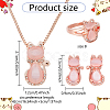 ANATTASOUL Cat Glass & Plastic Pendant Necklaces & Stud Earrings & Finger Rings SJEW-AN0001-52-2