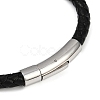 Leather Braided Cord Bracelet with 304 Stainless Steel Clasp for Men Women BJEW-C021-15-2