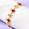 Brass Micro Pave Cubic Zirconia Link Chain Bracelets for Women BJEW-D457-01G-3