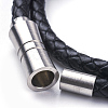 Two Loops Braided Leather Cord Wrap Bracelets BJEW-F291-17P-3