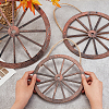 Natural Wood Hanging Wall Decorations Set HJEW-WH0047-22-3
