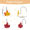 12Pcs Leaf Resin Shower Curtain Hook AJEW-SP0006-01B-2
