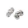 Brass Micro Pave Clear Cubic Zirconia Spacer Bars KK-P302-21A-P-2
