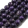 Faceted Natural Fire Crackle Agate Beads Strands G-F447-12mm-J09-2