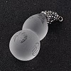 Frosted Calabash with Chinese Blessing Glass Pendants GLAA-K003-01-2