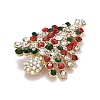Colorful Christmas Tree Rhinestone Brooch JEWB-A004-10G-2