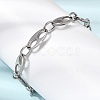 304 Stainless Steel Oval Link Chain Bracelets for Women Men BJEW-L720-03P-1