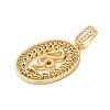 Rack Plating Brass Micro Pave Clear Cubic Zirconia Pendants KK-C067-09G-01-2