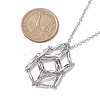 3 Pcs Crystal Stone Cage Pendant Necklaces NJEW-JN04751-01-3