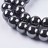 Non-Magnetic Synthetic Hematite Beads Strands G-H1624-10mm-3-3
