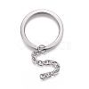 Tarnish Resistant 304 Stainless Steel Split Key Ring Clasps STAS-L226-009F-2