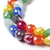Electroplated Glass Beads Strands GLAA-B013-01F-4