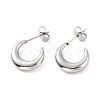 Non-Tarnish 304 Stainless Steel Crescent Moon Stud Earrings for Women EJEW-F280-05B-P-1