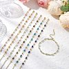 Brass Natural Mixed Stone Link Bracelets for Women BJEW-JB11683-1