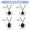 4Pcs 4 Styles Glass Pendant Necklaces NJEW-OC0001-04B-2