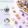 20Pcs 2 Styles Resin Beads with Brass Rhinestone Rondelle KK-YW0004-31-3