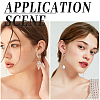 6Pcs Brass Pave Clear Cubic Zirconia Moon with Star Stud Earring Findings DIY-CN0002-74-5