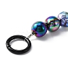 Rainbow Plated Opaque Acrylic Round & Paw Print Bead Chain Bag Straps PURS-WH0001-50E-2